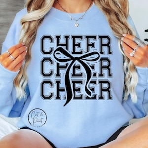 Cheer SVG, Cheer PNG, Cheerleader Coquette Bow SvG, Cheer Coquette Bow Png, Instant Download, Cricut Cut Files, Silhouette Cut Files, Print