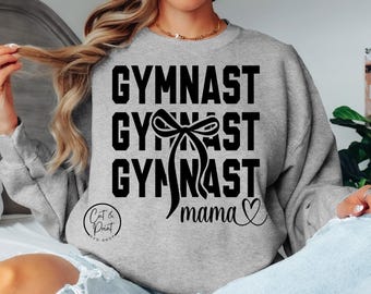 Gymnastics Mama SVG, Gymnastics Coquette Bow PNG, Gymnast SvG, Gymnast Png, SVG Instant Download, Cricut Cut File, Silhouette Cut File