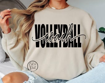 Volleybolltränare SVG, volleybolltränare PNG, T-shirt SvG, volleybolltröja PNG, direkt nedladdning, Cricut-klippfil, silhuett-klippfil, UvDtf