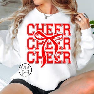 Cheer SVG, Cheer PNG, Cheerleader Coquette Bow SvG, Cheer Coquette Bow Png, Instant Download, Cricut Cut Files, Silhouette Cut Files, Print