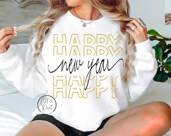 Nieuwjaar SVG, Nieuwjaar Png, Gelukkig Nieuwjaar Shirt SVG, Gelukkig Nieuwjaar PnG Instant Download, Cricut Cut-bestand, Silhouet Cut-bestand, DTf