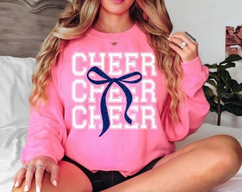 Cheer SVG, Cheer PNG, Faux Glitter Navy & White SvG, Glitter Cheer Bow Png, Instant Download, Cricut Cut Files, Silhouette Cut File, Print