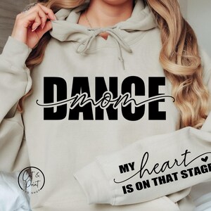Dance Mom SVG, Il mio cuore è su quel palco File SVG manica, Dance Mom & Sleeve SvG e PNG Download istantaneo, File di taglio Cricut, Silhouette