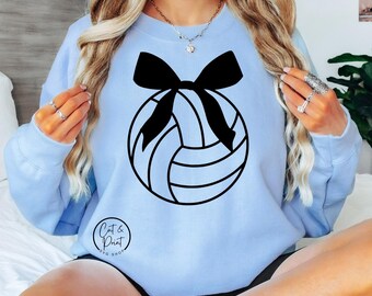 Volleyball SVG, Volleyball PNG, Volleyball Bow SvG, Volleyball Coquette Bow, Instant Download, Cricut Cut File, Silhouette Cut File, Uv Dtf