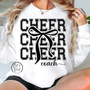 Cheer Coach SVG, Cheer PNG, Cheerleader Coquette Bow SvG, Cheer Coquette Bow Png, Instant Download, Cricut Cut Files, Silhouette Cut File