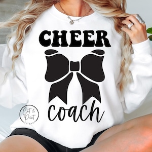 Cheer Coach SVG, Cheer PNG, Cheerleader Coquette Bow SvG, Cheer Coquette Bow Png, Instant Download, Cricut Cut Files, Silhouette Cut File