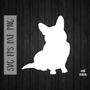 Corgi silhouette SVG, animal digital vector, download files for cutting, welsh corgi svg, instant download, dogs cut file, corgi sitting svg