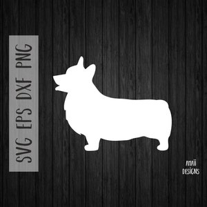 Corgi silueta SVG, archivos de descarga de vectores digitales animales para cortar, corgi galés svg, descarga instantánea, archivo de corte de perros, svg eps dxf png