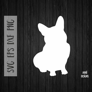 Sitzende Corgis Silhouette, Tier digitaler Vektor, SVG-Dateien zum Schneiden, Welsh Corgis SVG, sofortiger Download, Hunde geschnitten Datei, svg eps dxf png