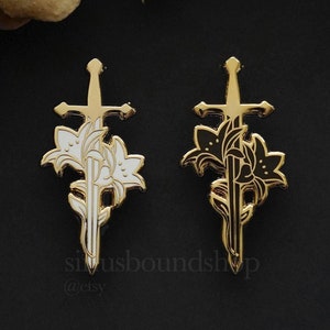 Blumen & Schwert Emaille Pin