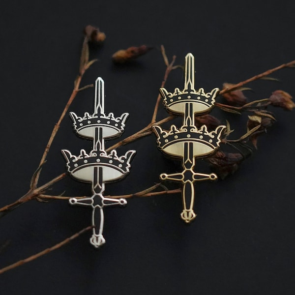 Chevalerie crown sword enamel pin