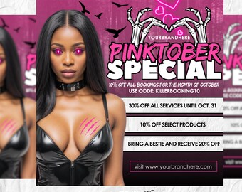 PinkTober Halloween Booking Flyer