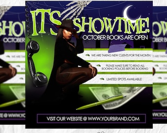 It's Showtime Halloween Booking Flyer