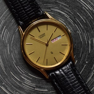 Vintage Citizen CQ Quartz Gold Tone Watch - Etsy UK