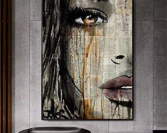 Graffiti Woman Face Canvas Painting Figure Printed Poster and Prints Wall Pictures For Woman Face Living Room Home Decorations