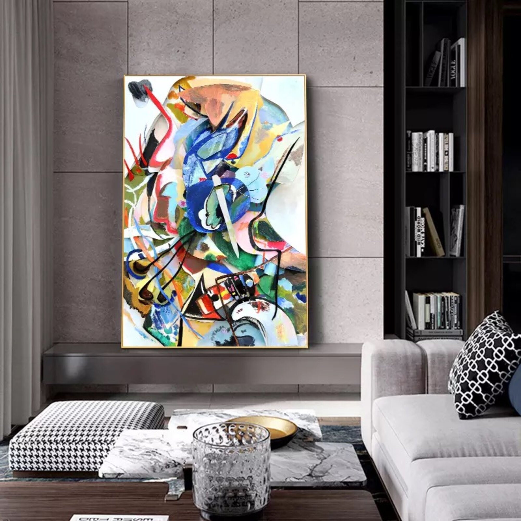 Wassily Kandinsky Berühmtes Kunstwerk Abstrakte Leinwand Kunst Malerei Drucke Reproduktion für das Wohndekor