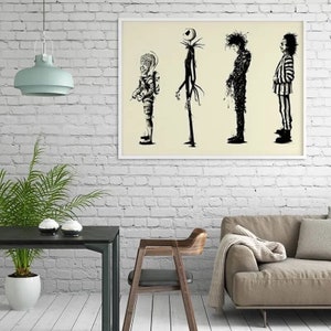 Edward Scissorhands Canvas Wall Art Tim Burton Movie Poster Home Decor ...