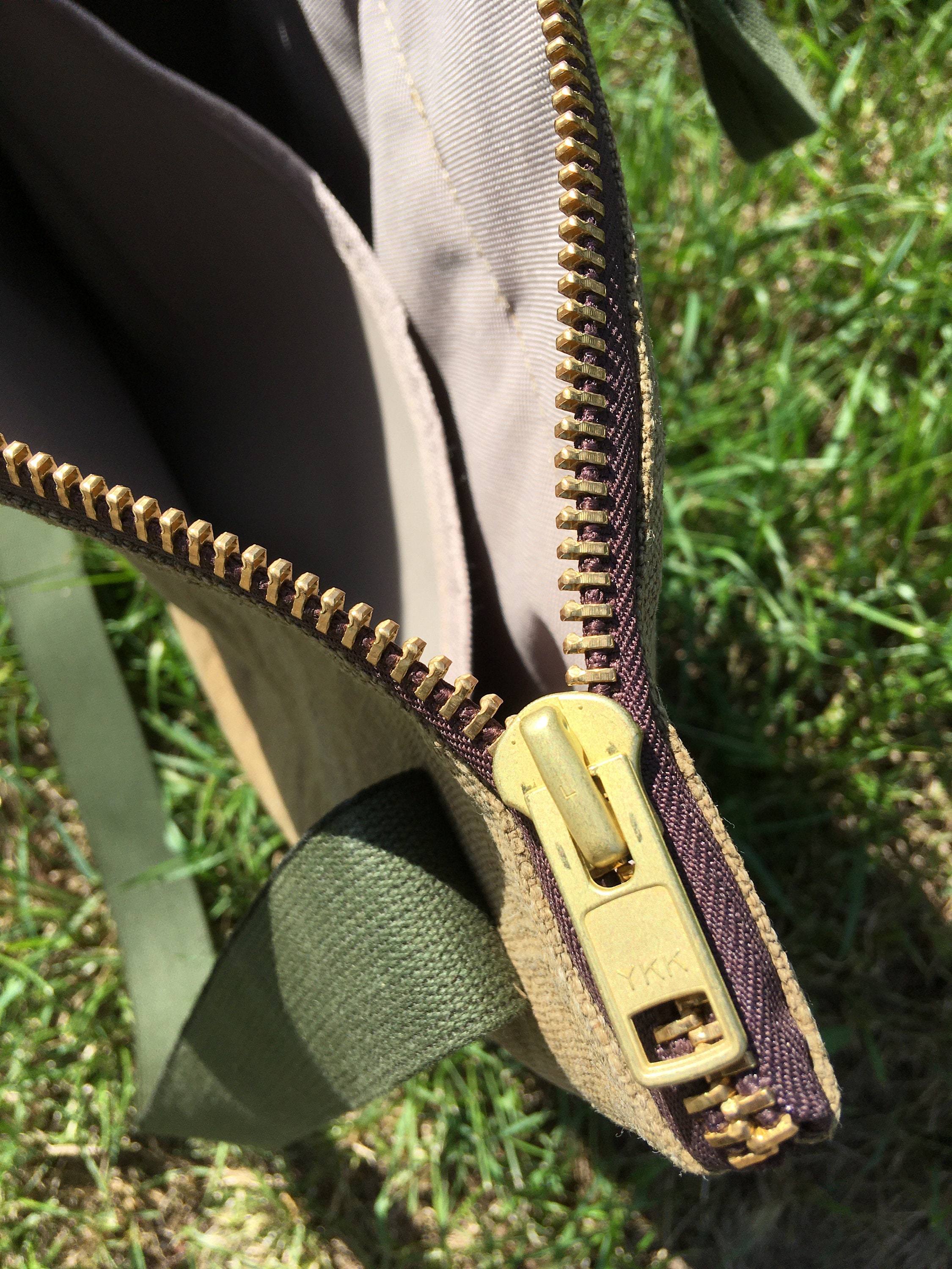 Vintage US Helmet Bag Selvedge Denim Lee, YKK, Canvas, USAAF