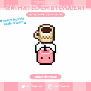 ANIMATED Stardew Valley Junimo HYDRATE Twitch Emote / Alert | Pixel 8 Bit Cute Discord Emotes Stardrop coffee cottage Cheer | Gamer Streamer