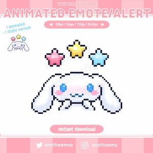 ANIMIERTE + STATIC Cute Puppy Plüsch Twitch Emote / Alarm | Discord Emotes | hallo gif kawaii Hase Pixel 8 Bit | Custom Streamer Set Pack