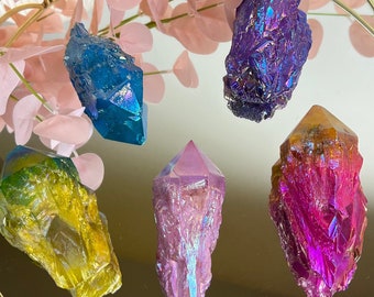 Mother's Day Gift, Aura cluster,  High Quality, Crystal Cluster , Healing Crystal , Spiritual Gift, Titanium Aura Quartz