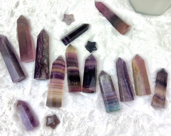 Mother's Day Gift, Crystal tower, Rainbow fluorite tower, Healing Stone, Crystal Wand