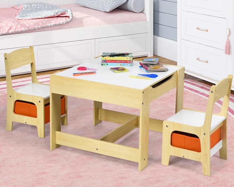 Kids Table and Chairs Set Montessori Furniture for Toddlers Etsy