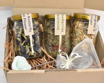 Organic Herbal Tea Gift Box/ Zero Waste Tisane Gift Box/ Birthday Present.