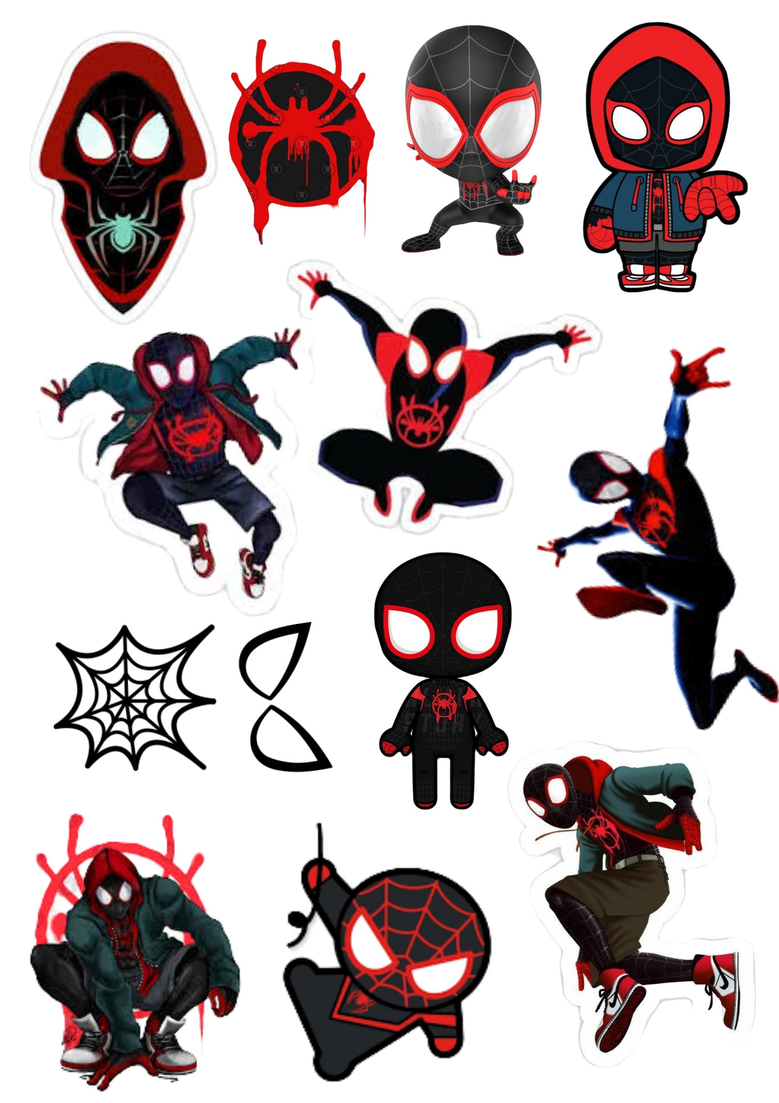 Spiderman Miles Morales Stickers. Etsy