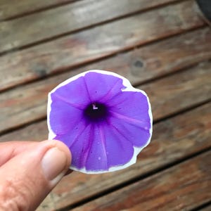 Paarse bloemsticker, prachtige tuinstickers voor laptop, ramen, telefoon en muren
