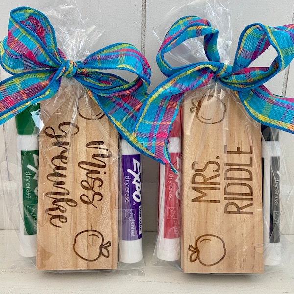 Personalized Wood Whiteboard Eraser – Teacher Gift with Expo Marker