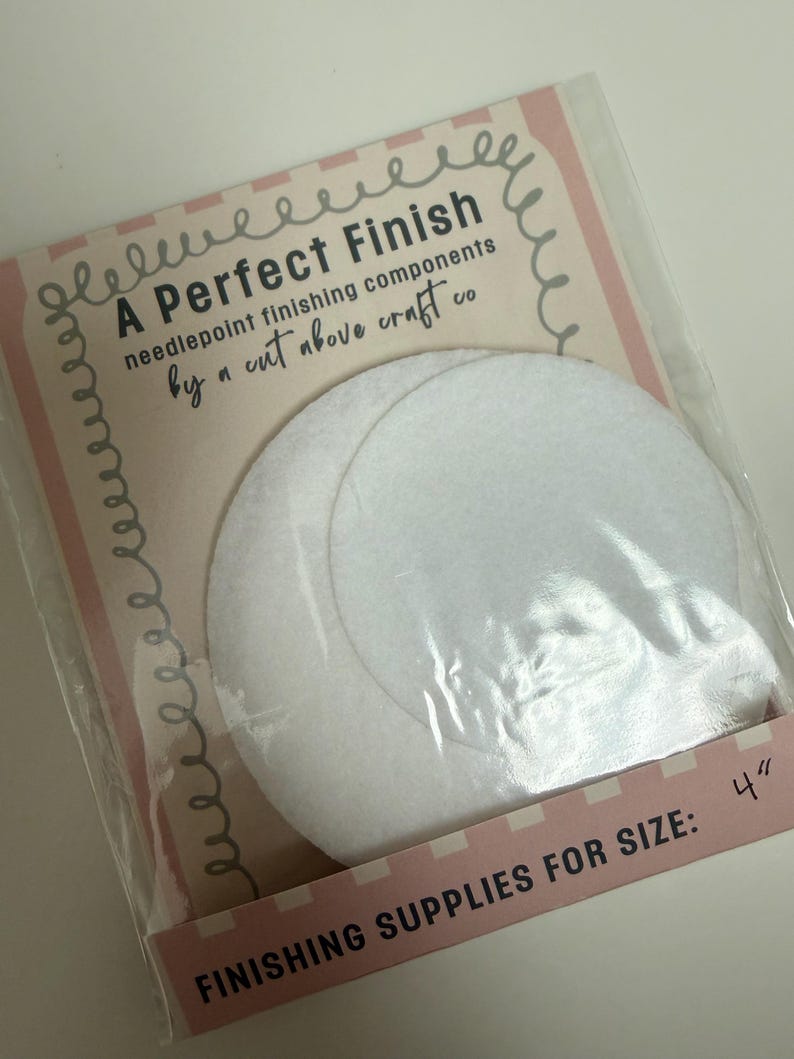 Needlepoint Ornament Finishing Kit | Custom Matte Board & Felt Circles image 2