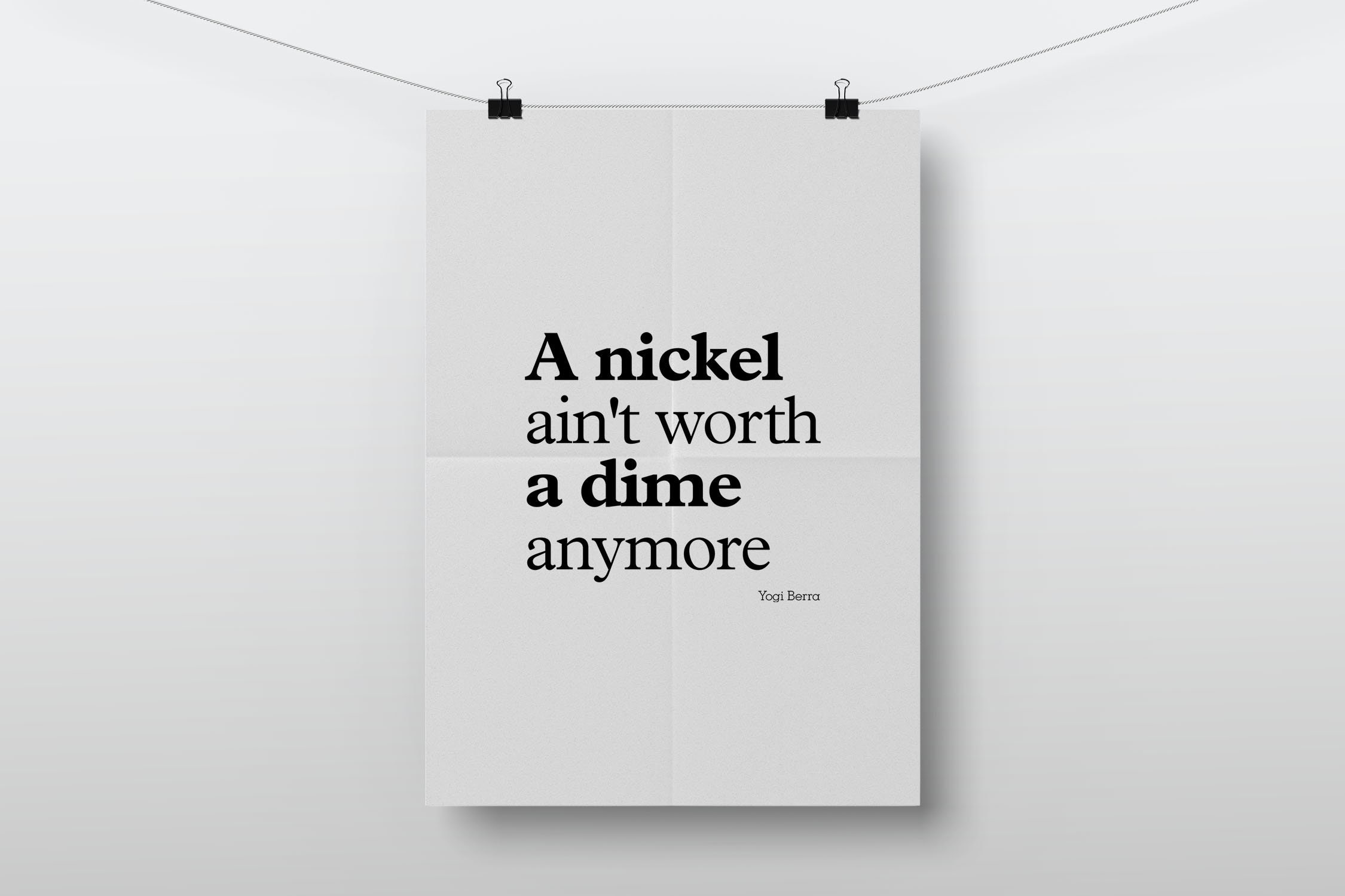 MAGNET Humor Quote YOGI BERRA A Nickel Ain't Worth a Dime Anymore 