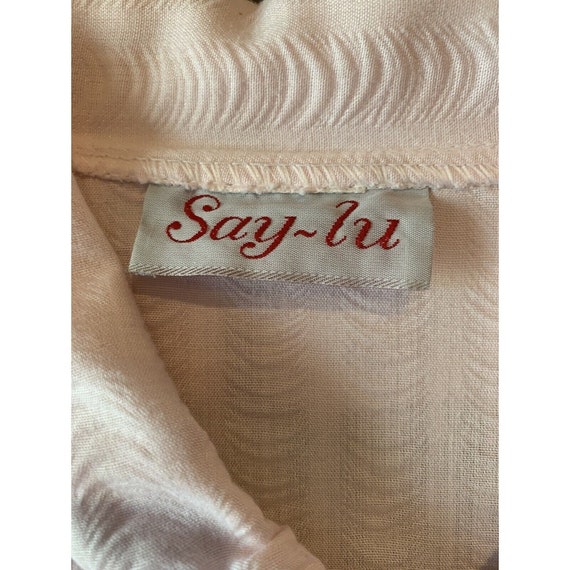 Say-lu Vintage Puckered Cotton/Polyester Zip up L… - image 2