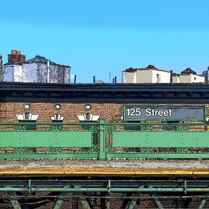 New York City U-Bahn Foto Illustration Special Effect | Harlem - NYC, 125th Street 1 Linie | Digitale Wandkunst