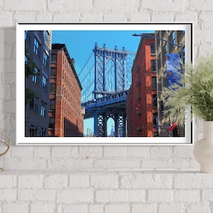 Manhattan Bridge und Empire State Building von DUMBO | Foto Illustration Spezialeffekt | New York City Wandkunst