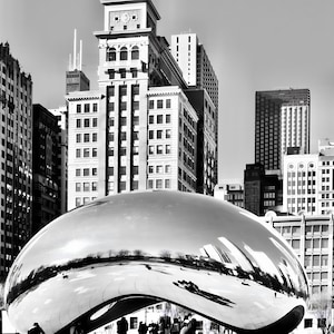 Cloud Gate "The Bean" – Chicago digitale download print | Architectuurmuurkunst millenniumpark