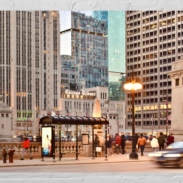 Downtown Chicago Riverwalk | Chicago Tribune Tower | Street Photography | Digital Download