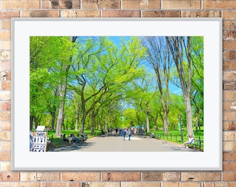 Central Park&#39;s The Mall - New York City | Photo Illustration Special Effect | Digital Download Wall Art