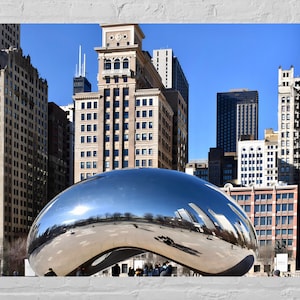 Wolkentor Skulptur Digitaldruck | Chicago Bohne | Millenium Park | Farbfotografie
