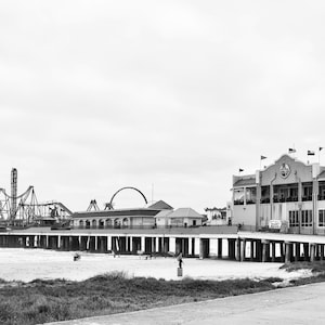 Galveston Island Pleasure Pier Photography Print | Texas Coastal Wall Art (Digital Download) image 1
