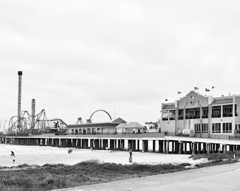 Galveston Island Pleasure Pier Photography Print | Texas Coastal Wall Art (Digital Download)