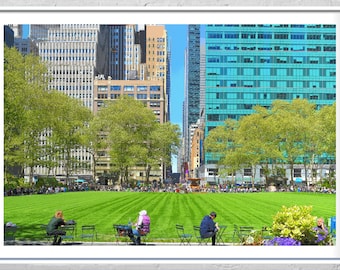 Bryant Park in Midtown Manhattan | Photo Illustration Special Effect | Digital Wall Art