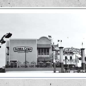 Galveston Island Texas | Digital Download Wall Art | Beach Pier Photography | Black and White Photography