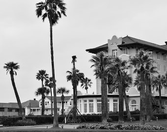 Hotel Galvez, Galveston Texas Photography: Black and White Wall Art (Digital Download)