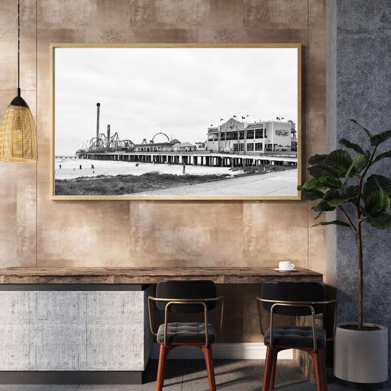 Galveston Island Pleasure Pier Photography Print | Texas Coastal Wall Art (Digital Download) image 5