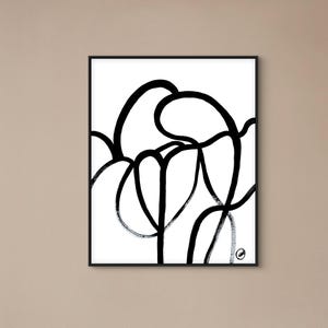 SALE Abstract - 16x20  Original Abstract Painting Figures Black and White Signed Illinois Chicago Artist OOAK Female Chicago Mothers Day