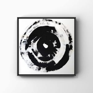 Milk - 14x14 Original Abstract Painting Black and White Signed Illinois Chicago Artist OOAK Female Chicago Canvas Not a Print