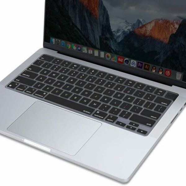 Black Ultra Thin MacBook Pro 2023 14 & 16 Inch Keyboard Cover Skin, Black Soft TPU Plastic Keyboard Cover For A2779 A2780 [UK Layout Models]