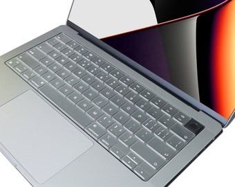 Peau de couverture de clavier transparente ultra mince pour MacBook Pro 2023 14 et 16 pouces, couverture de clavier en plastique TPU souple transparent pour A2779 A2780 [version US]